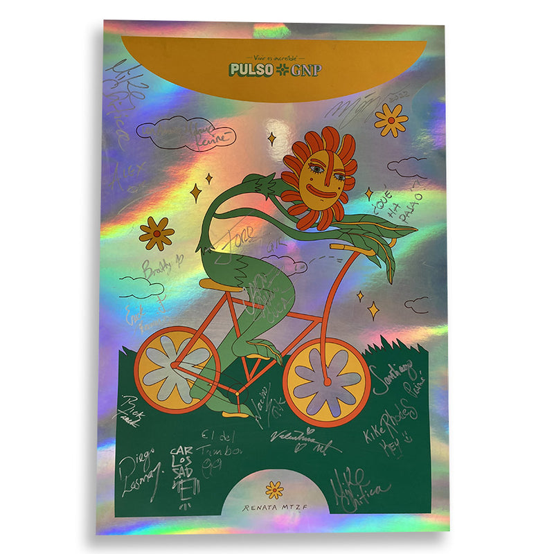 Poster holográfico autografiado  Varios Artistas