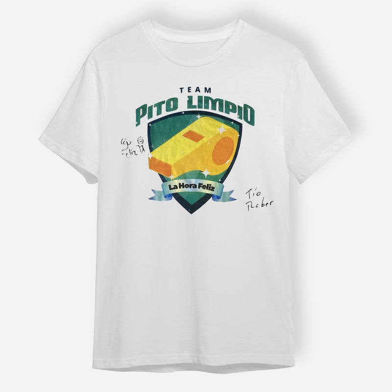 Playera Cojo feliz y Tío Rober, autografiada